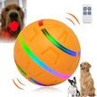 Interactive LED dog ball toy with vibrant colors and remote control for energetic playtime.